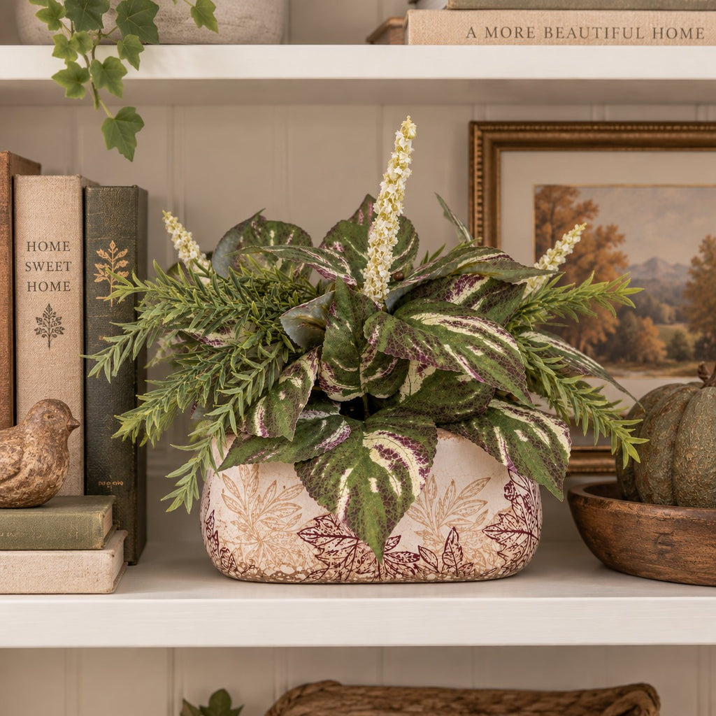 Faux Coleus & Rosemary Arrangement