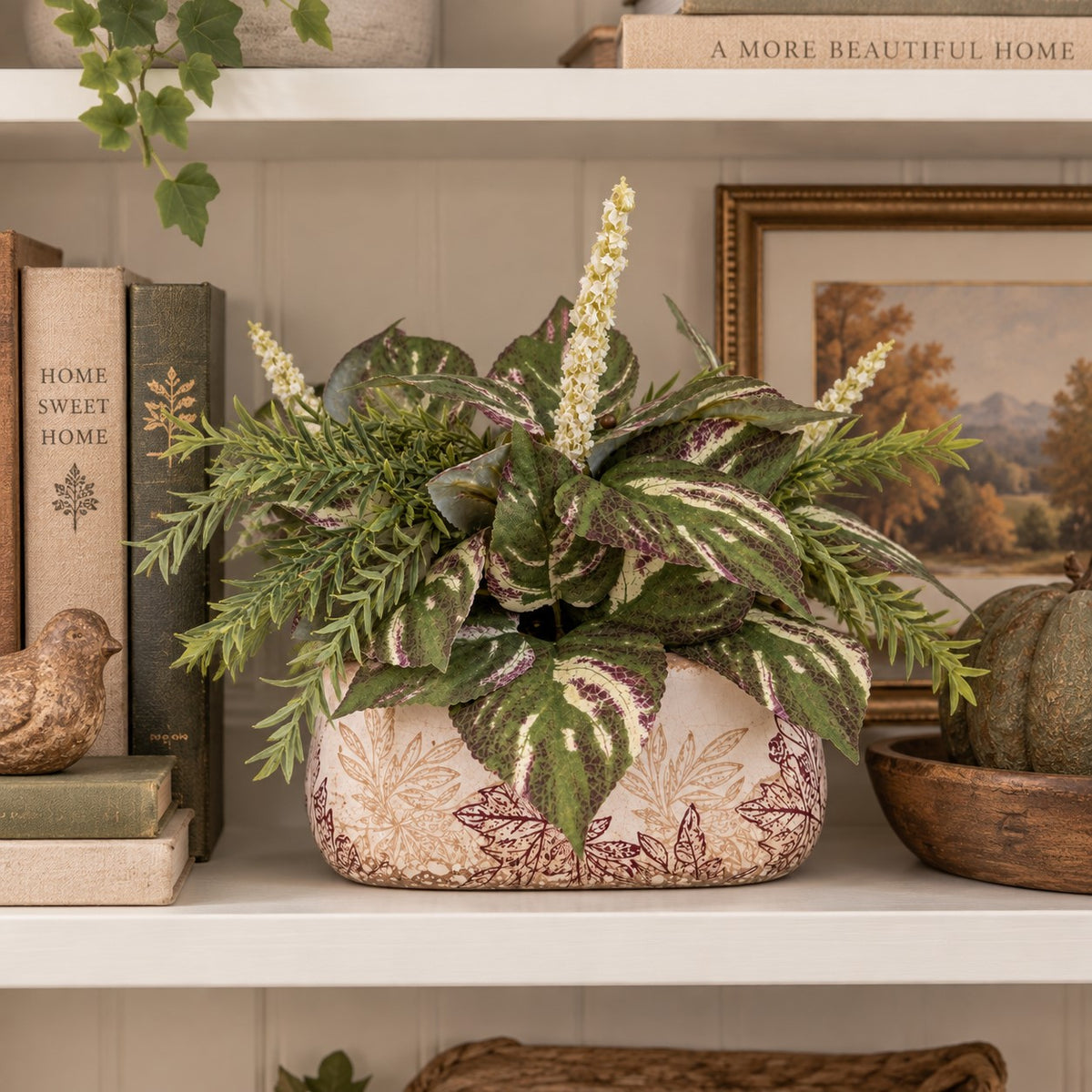 Faux Coleus & Rosemary Arrangement