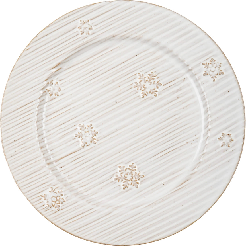 Ribbed Snowflake Large Plate