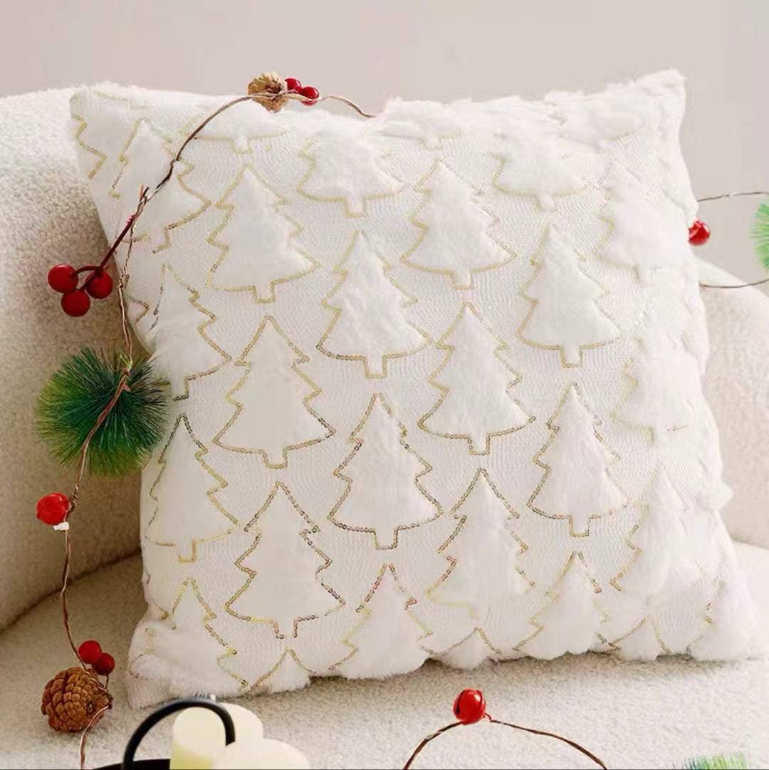 Christmas Tree Sequin Pillow