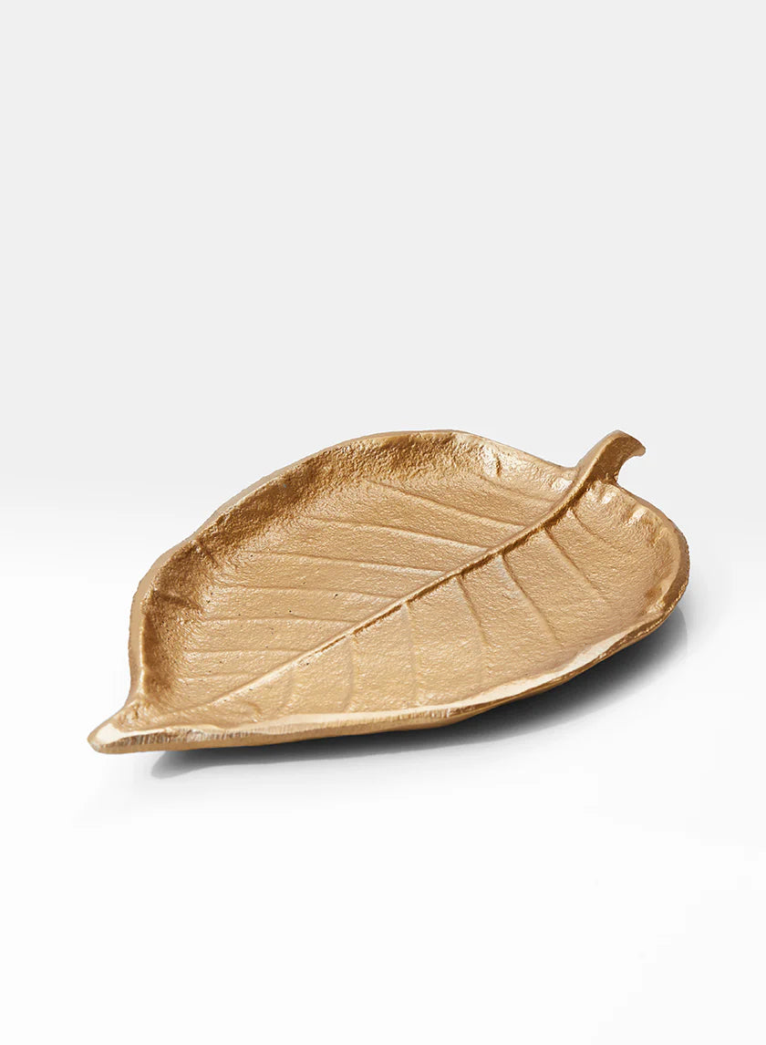 Maeve Gold Leaf-Shaped Trinket Tray