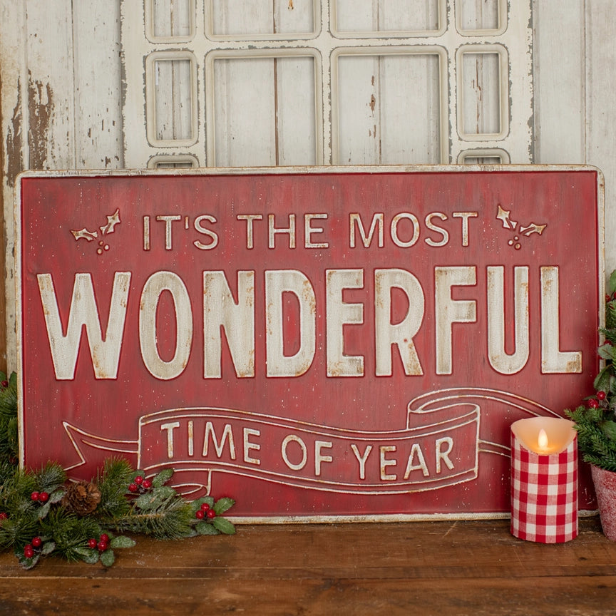 “Wonderful Time of Year” Metal Sign