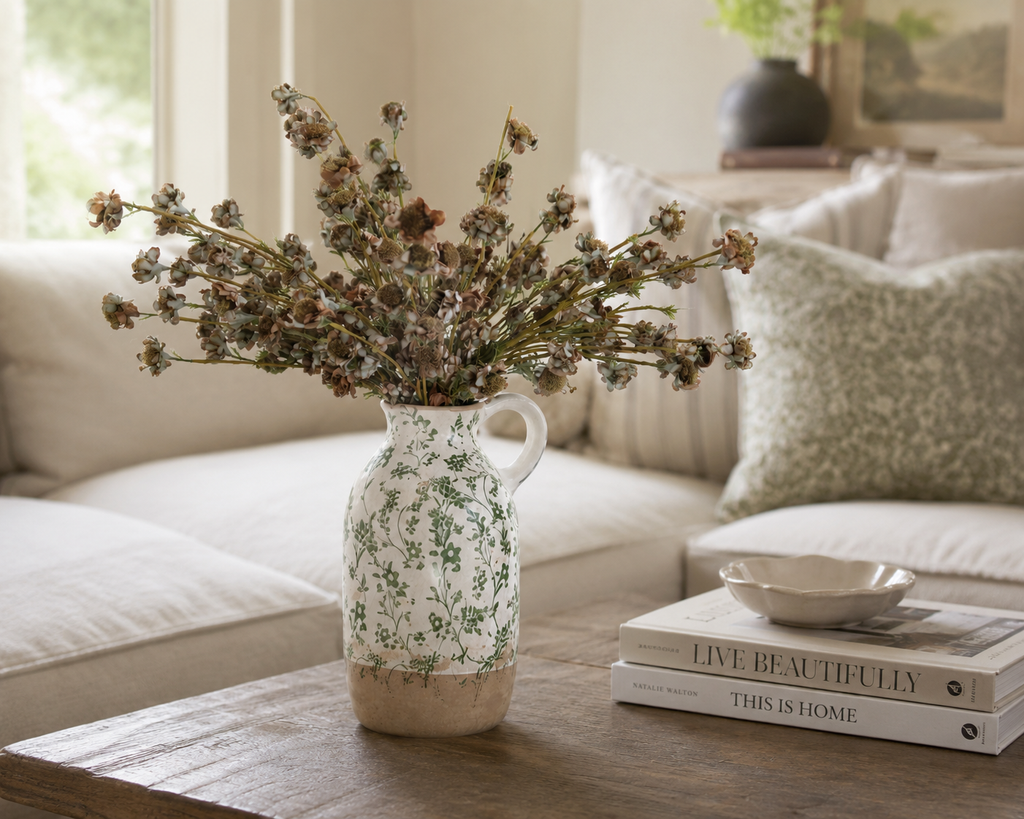 Ashcombe Green Pitcher Vase | 10.8"