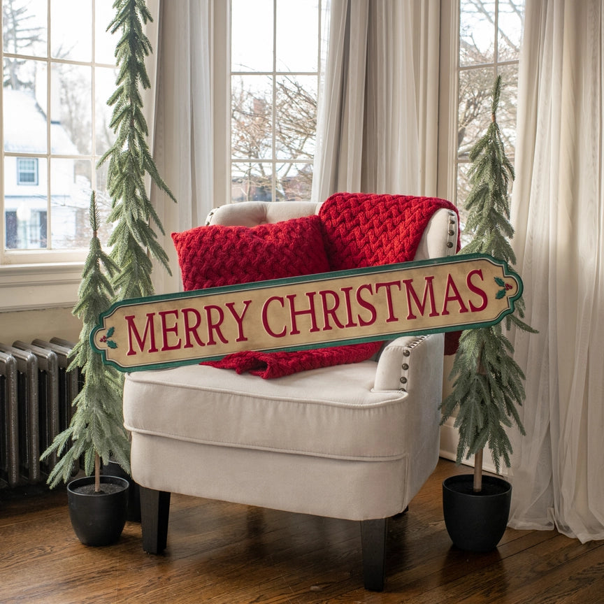 Large Metal “Merry Christmas” Sign