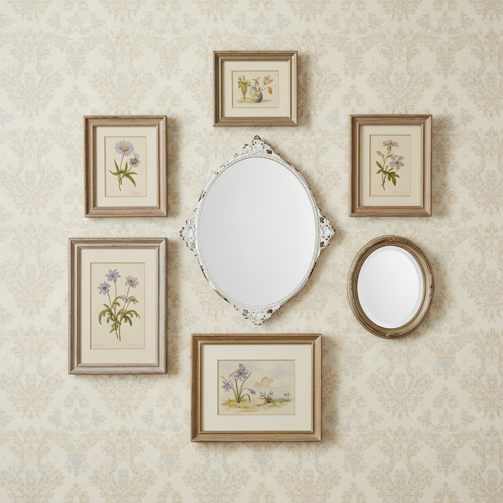 French Country Oval Wall Mirror Styled Image - Smaller Scale