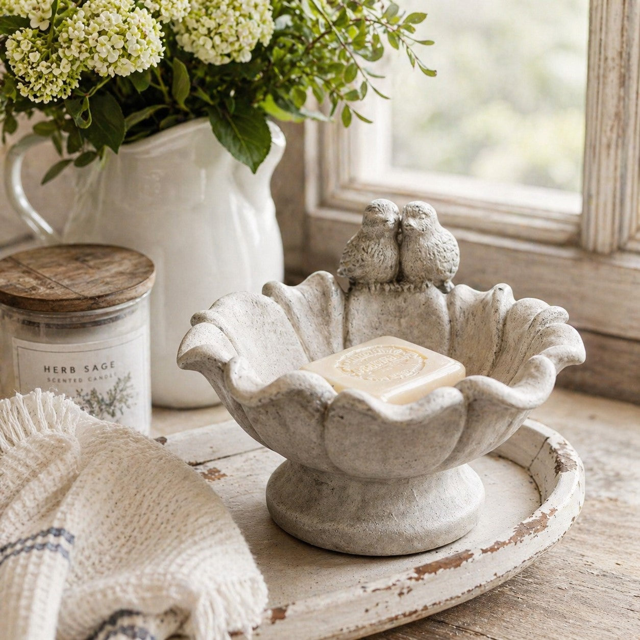 Birdsong Cement Birdbath Pedestal Bowl