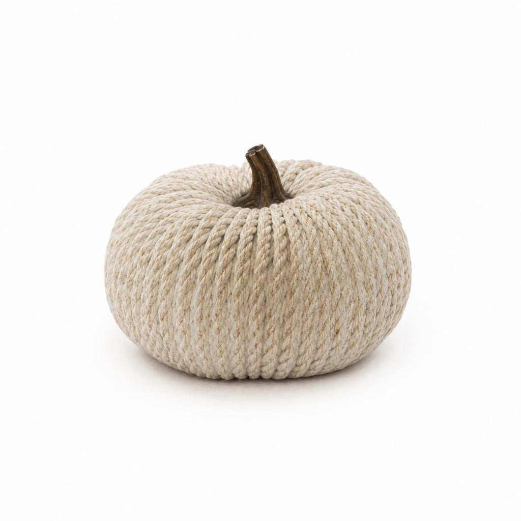 Ivory Rope Pumpkin | 7"