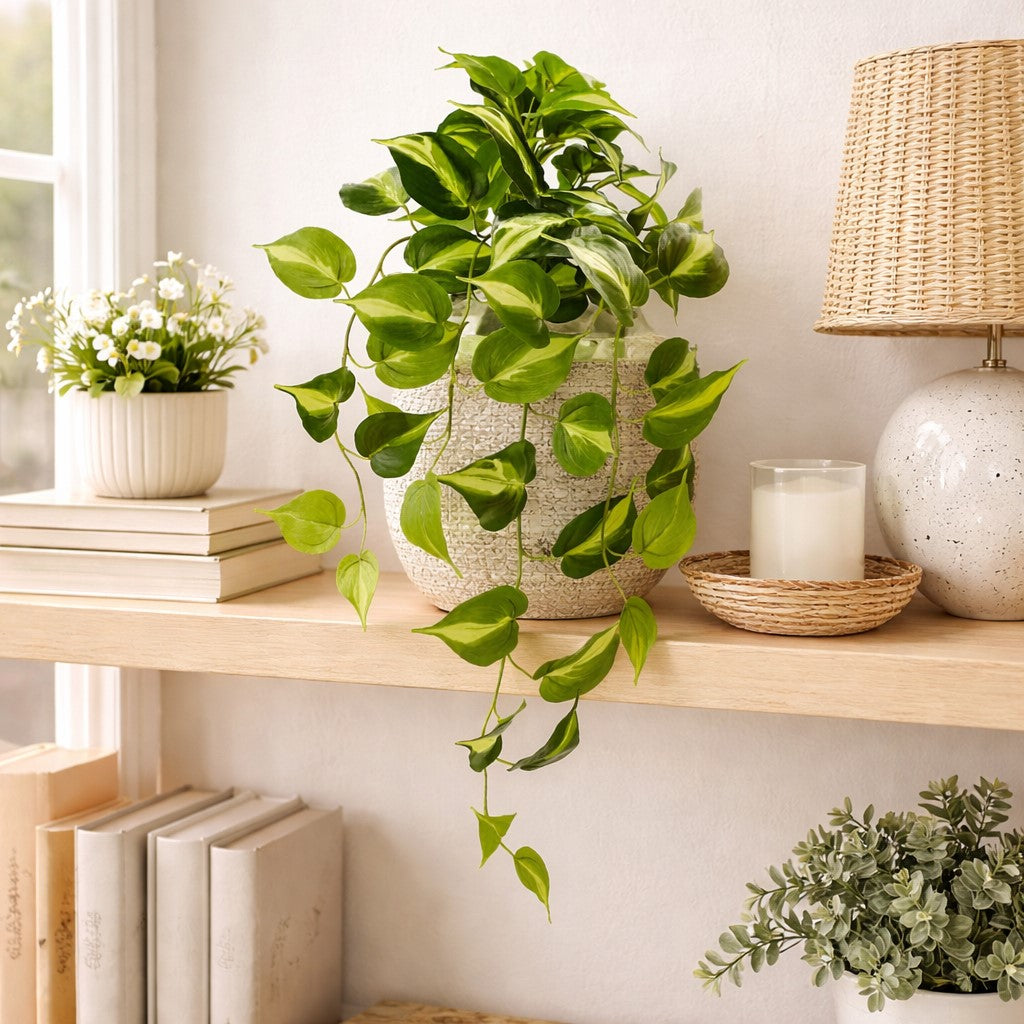 Cascading Variegated Pothos Bush | 26"