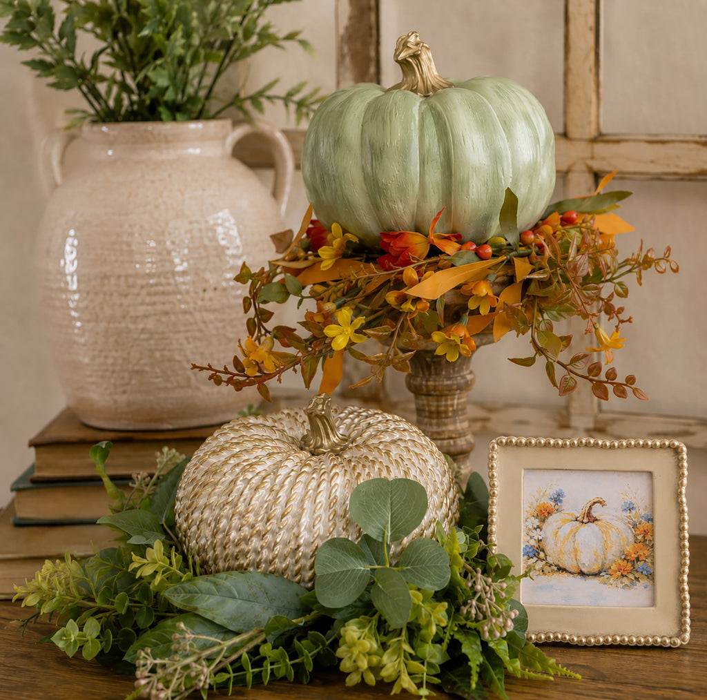 Ivory Rope Pumpkin | 7"
