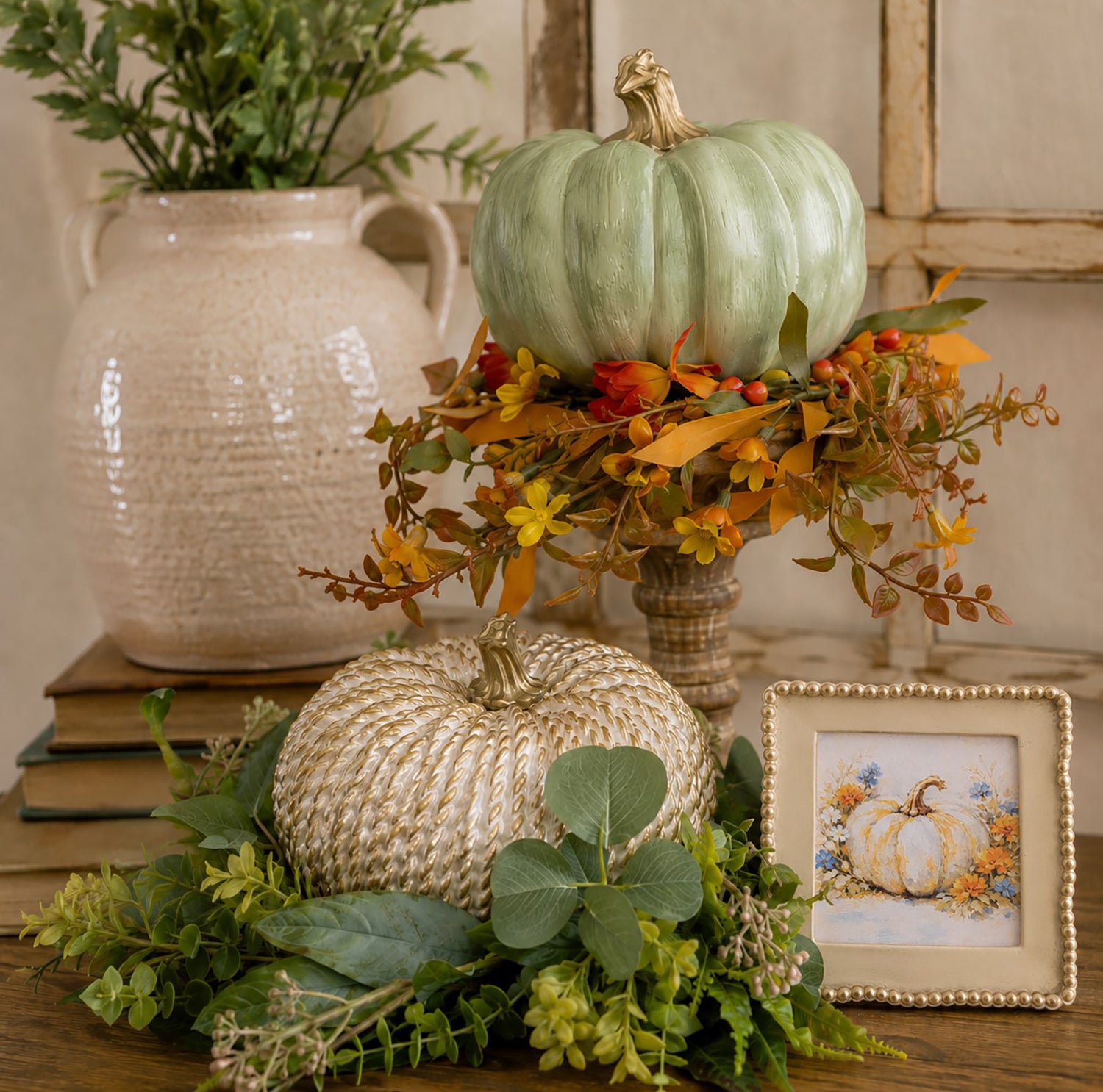Ivory Rope Pumpkin | 7"
