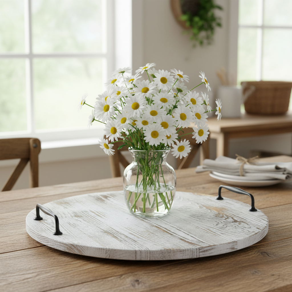 Round Wood Tray Country Lifestyle Image
