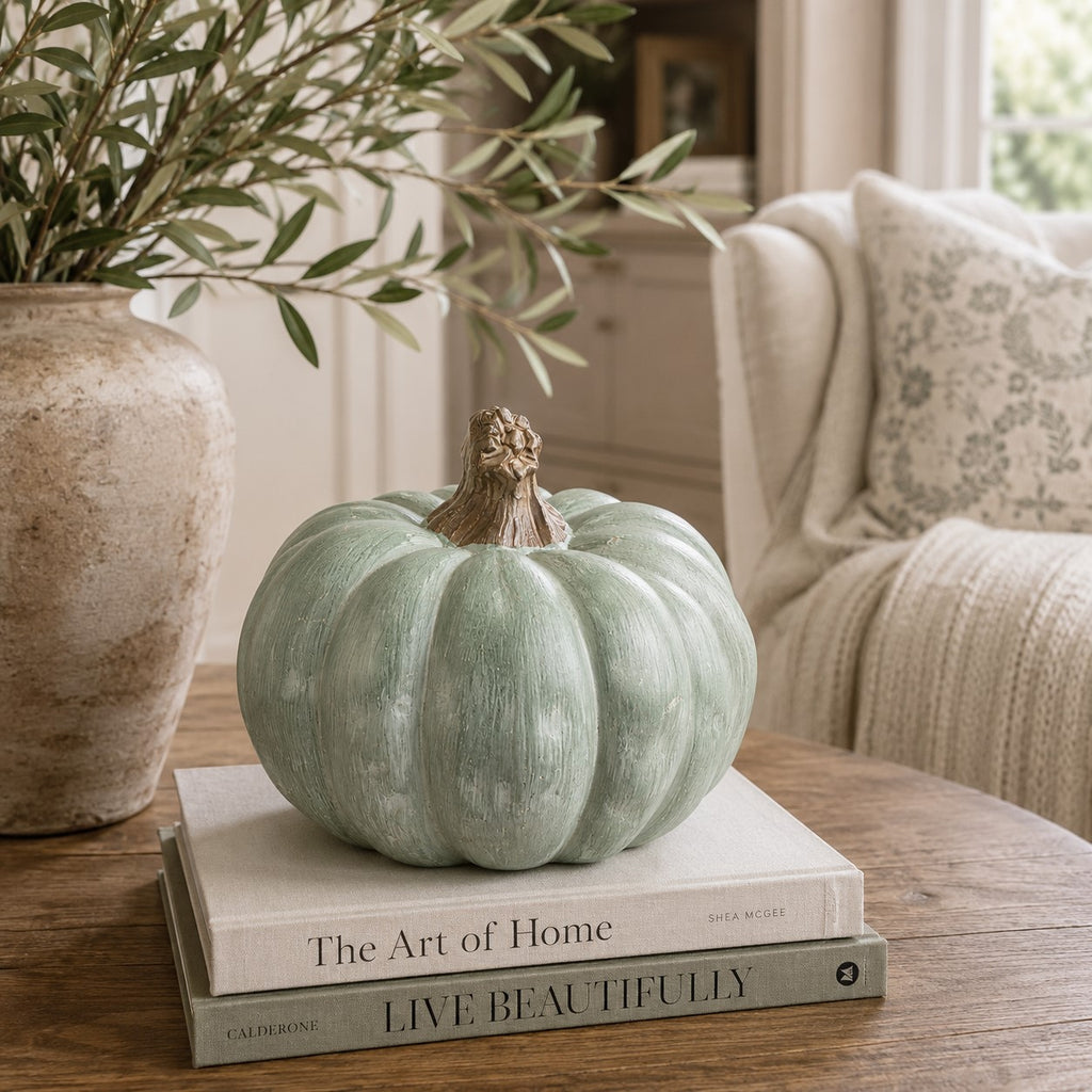 Weathered Sage Pumpkin | 6"