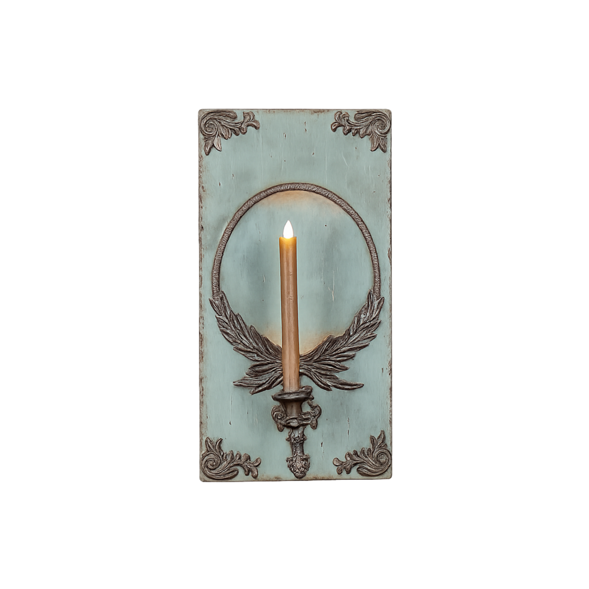 Laurel Crest Candle Sconce | 19.5"