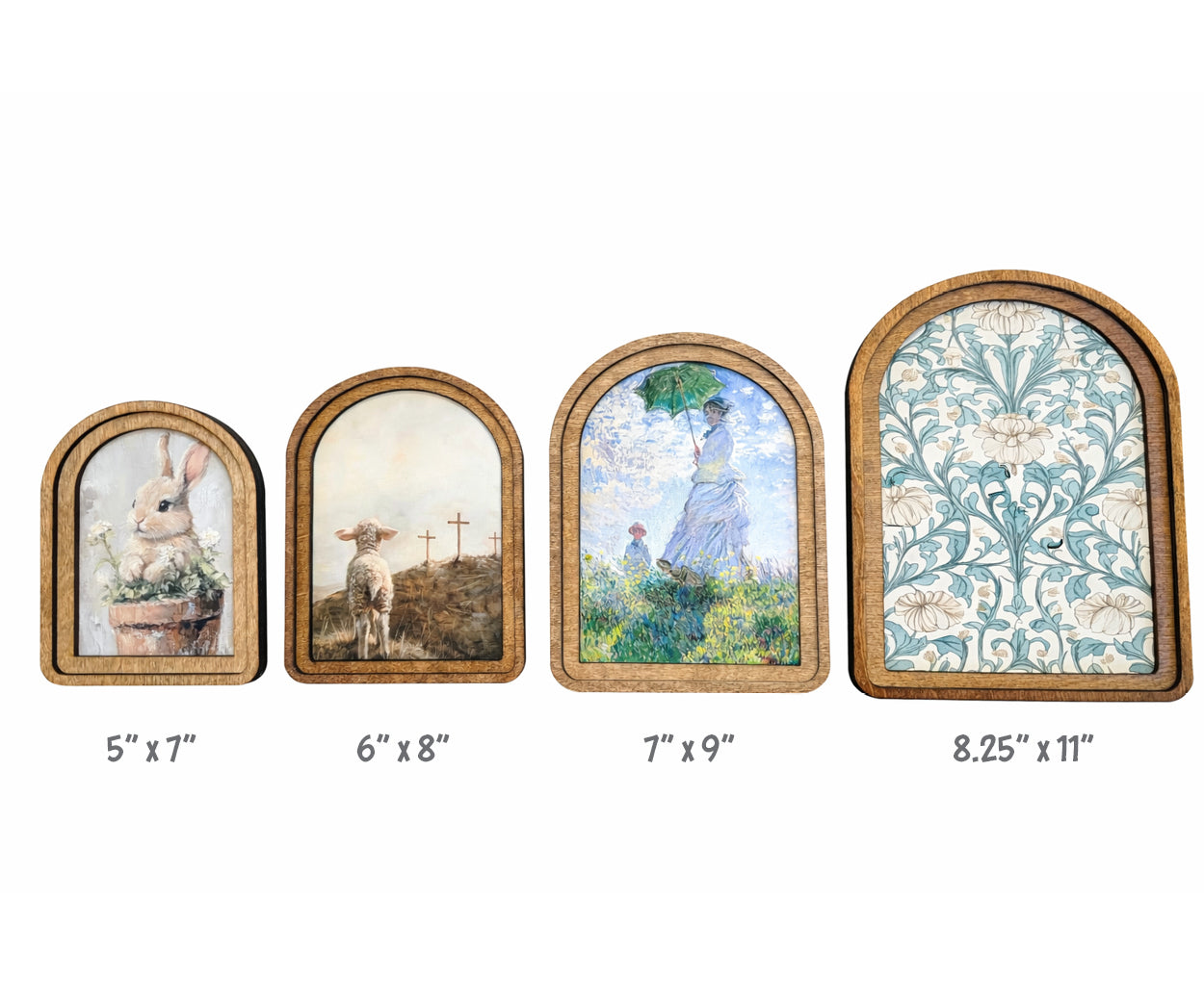 Woman with Parasol Landscape | Arch Framed 7x9"