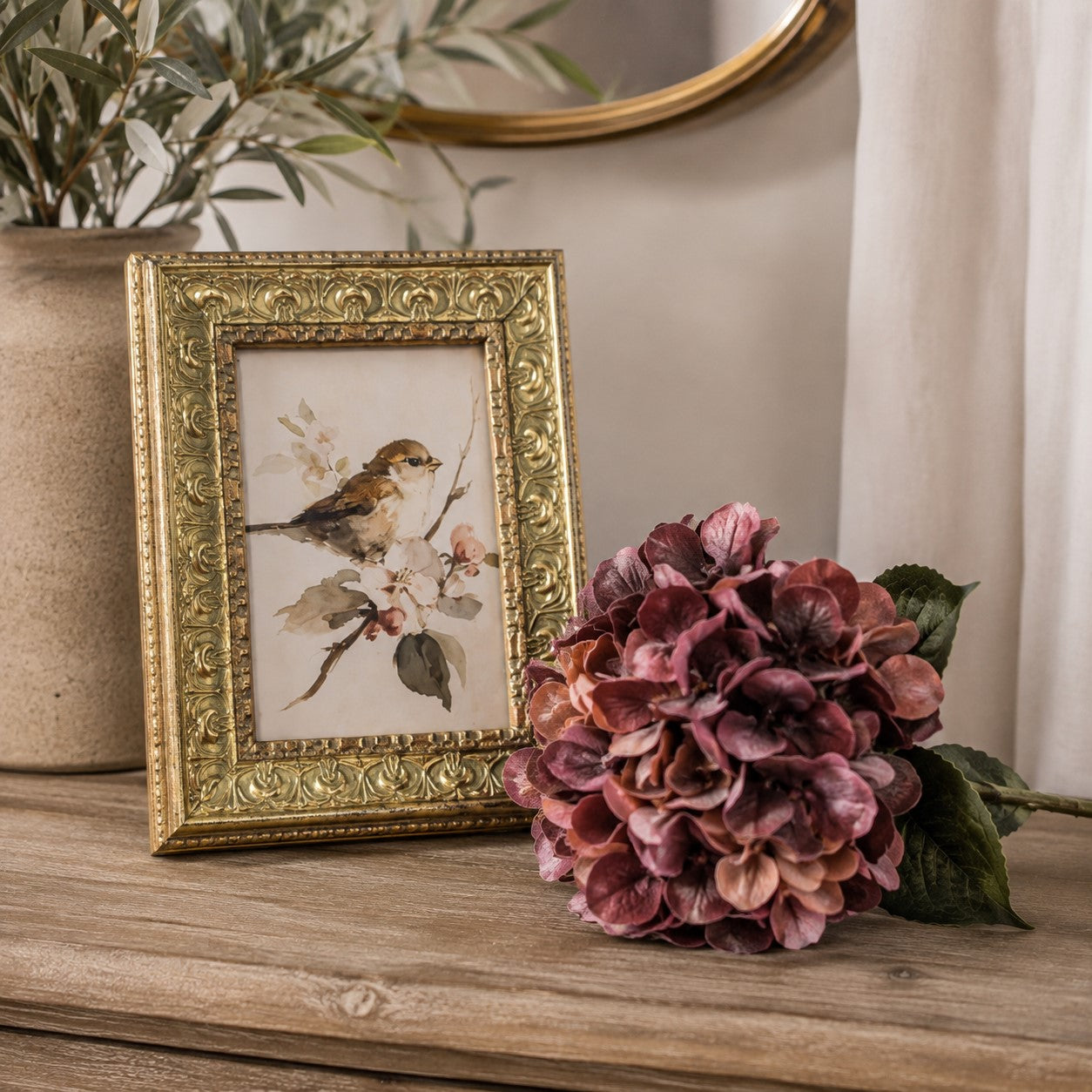 Sparrow & Blossom Framed Art | 4x6
