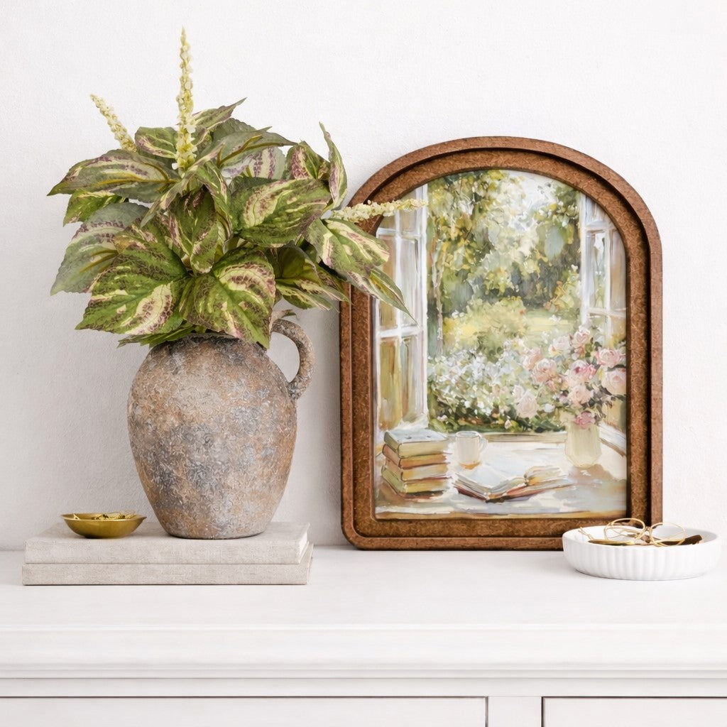 Sunlit Garden Window Framed Art | 8.25x11"