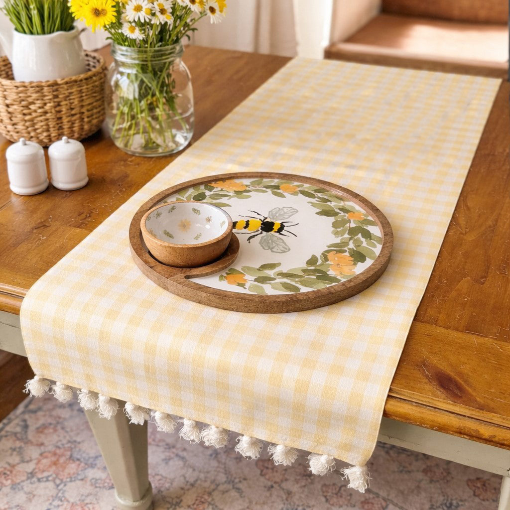 Yellow Gingham Table Runner