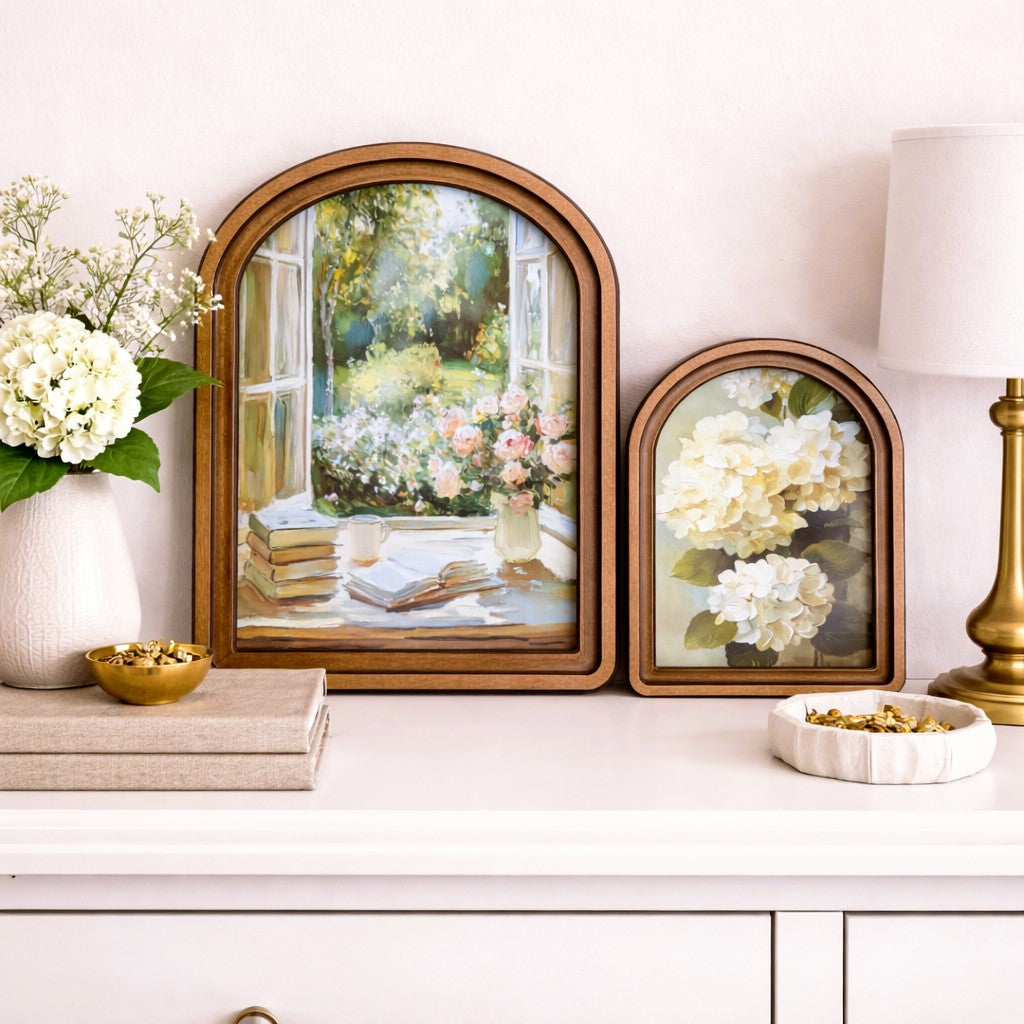 Sunlit Garden Window Framed Art | 8.25x11"