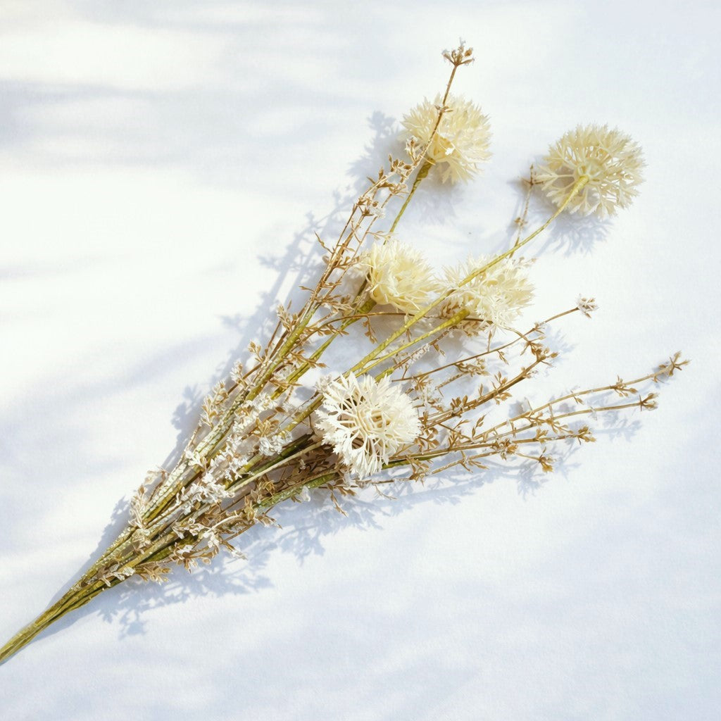 Thistle Mix White Floral Pick