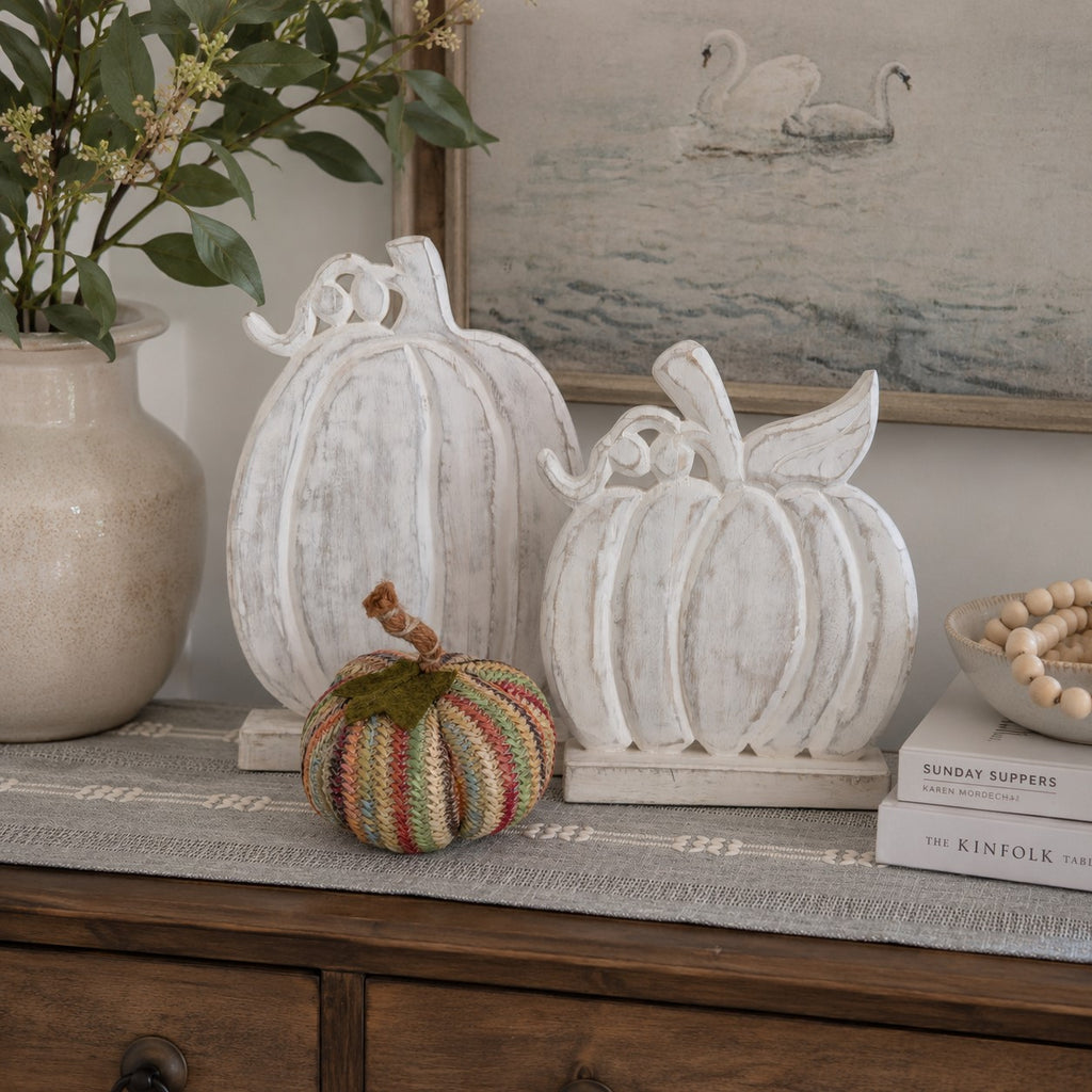 Antique White Aurora Pumpkin | 9.5 x 11