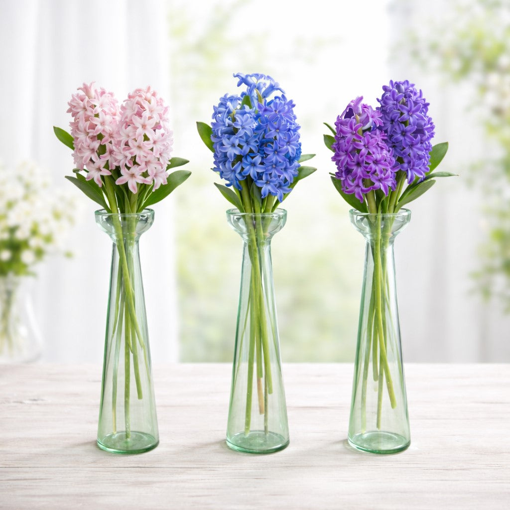 Glass Trumpet Vase | Mouth-Blown Seeded Glass Vase