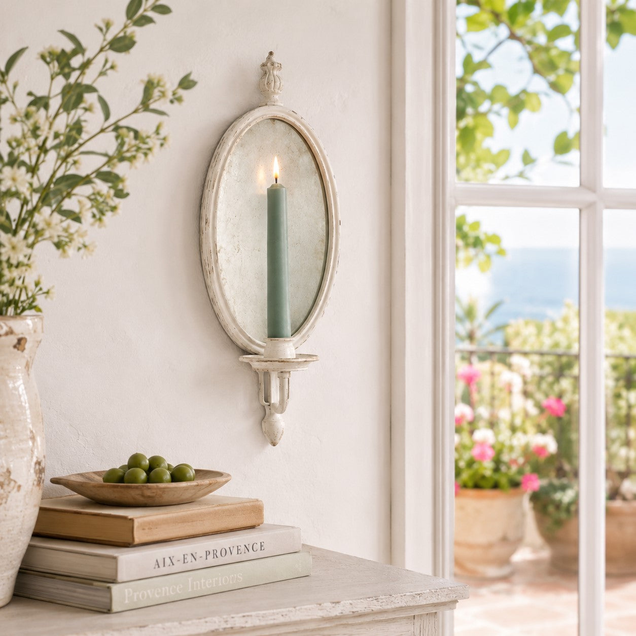 Hollis Mirror Sconce | 14.8" Taper Holder